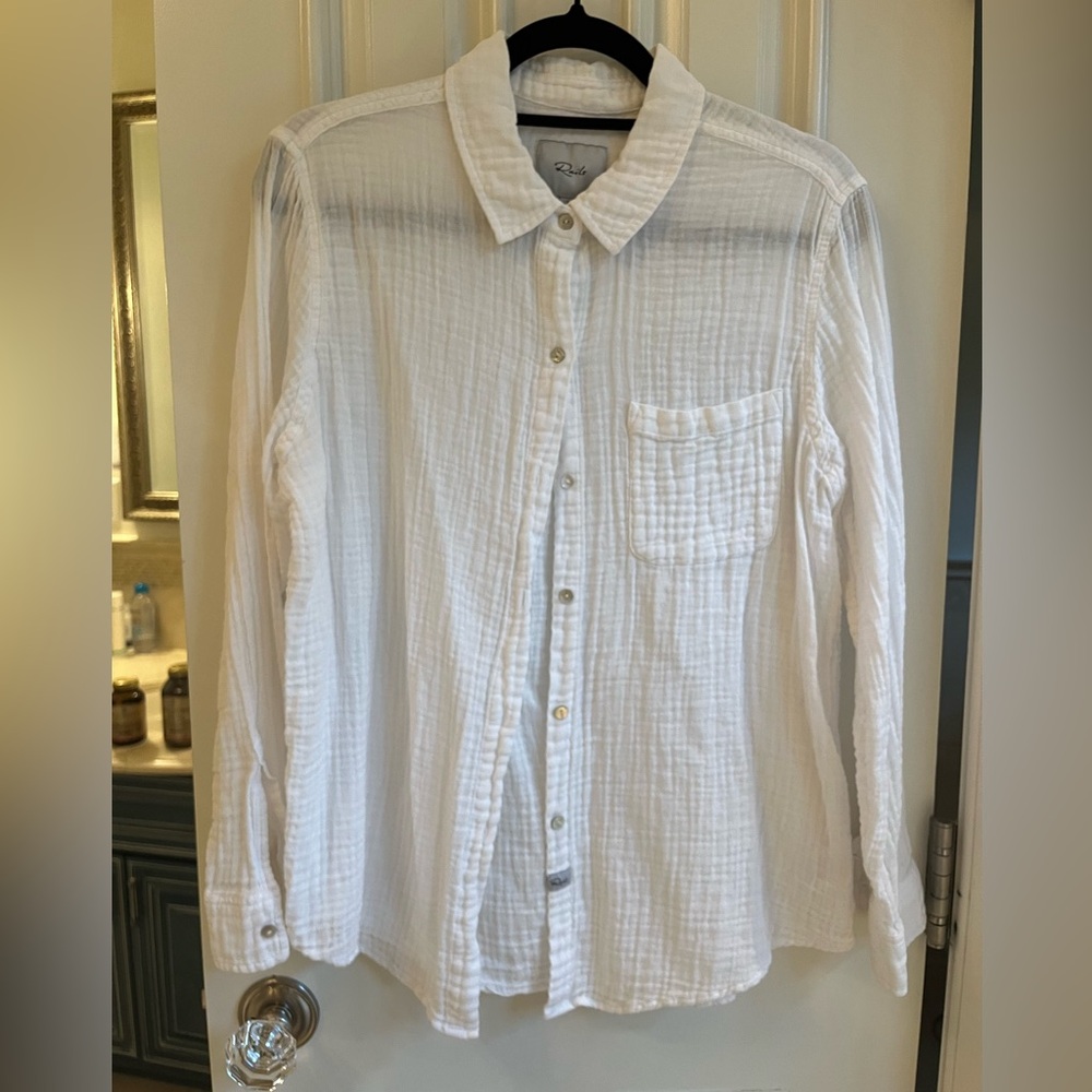 Rails, white, linen, shirt, coverup. Light, summer, flowy